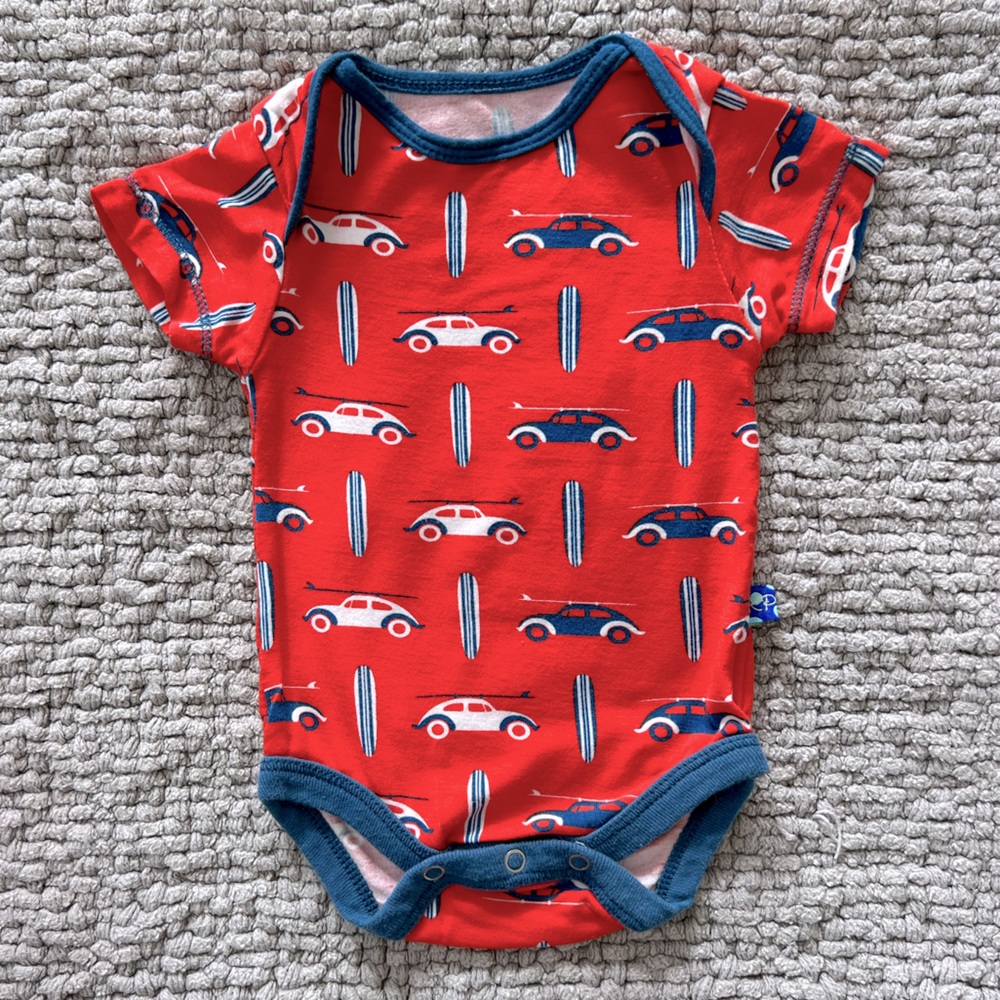 Kickee Pants Red White Blue Onesie Size NB *Like New*